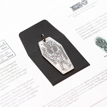 Coffin Memento Mori Memento Vivere Fine Silver Charm or Pendant