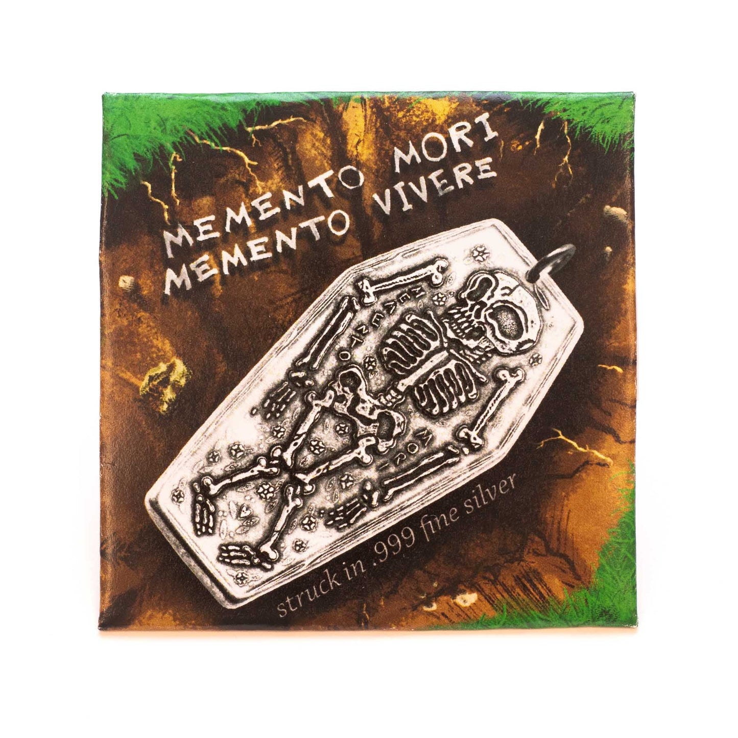 Coffin Memento Mori Memento Vivere Fine Silver Charm or Pendant