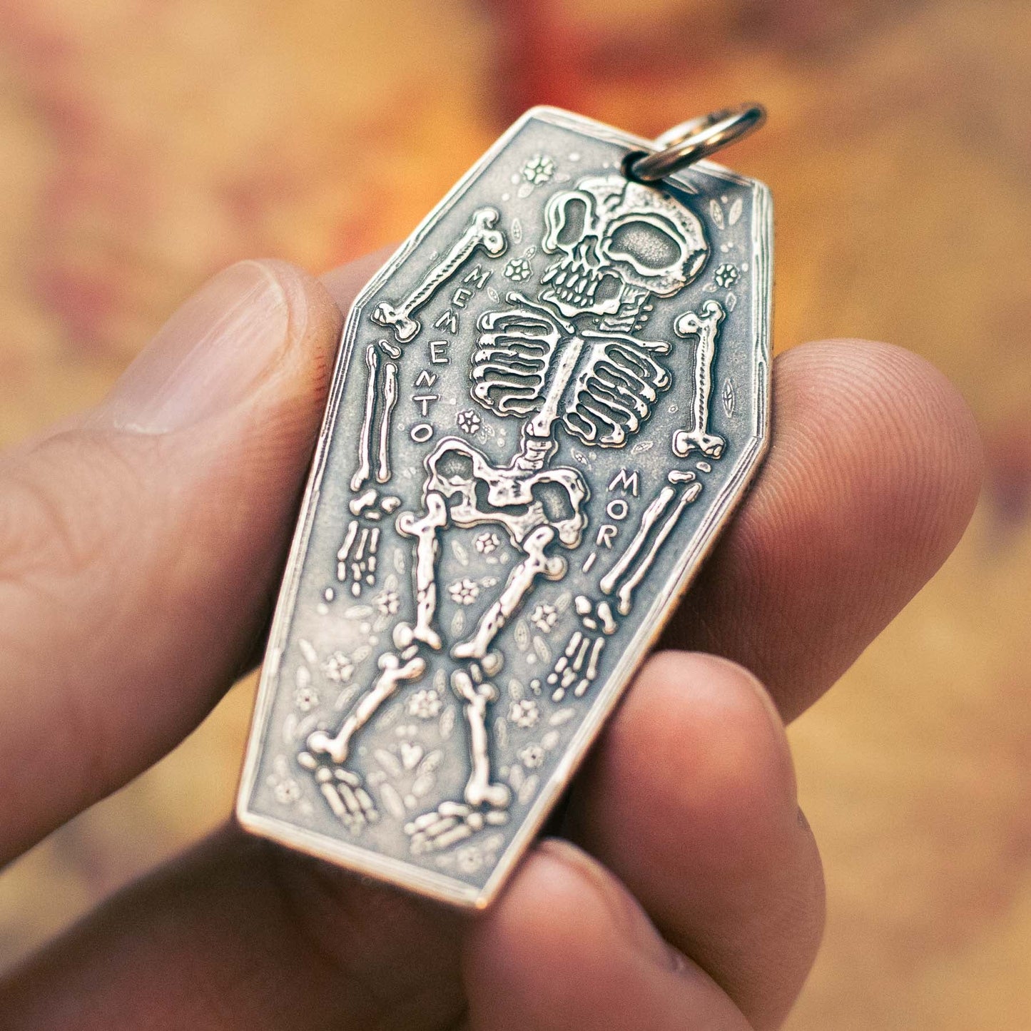 Coffin Memento Mori Memento Vivere Fine Silver Charm or Pendant