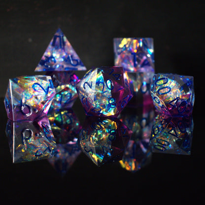 Eldritch Blast Sharp-Edged Resin Dice Set – 7-Piece Polyhedral RPG Dice