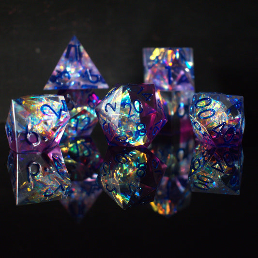 Eldritch Blast Sharp-Edged Resin Dice Set – 7-Piece Polyhedral RPG Dice