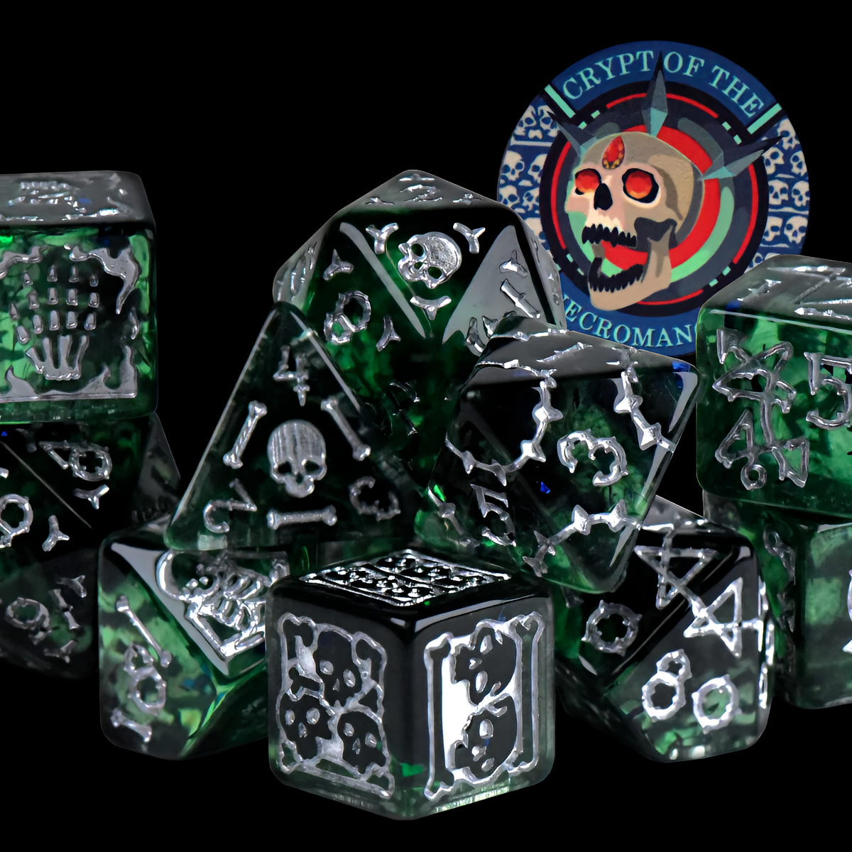 Crypt of the Necromancer Dice Set | Dark D&D Dice by Revenant Foundry