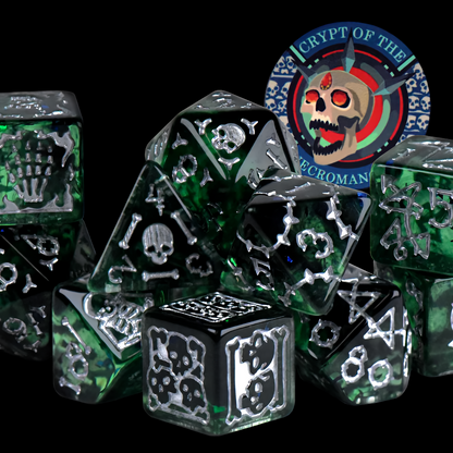 Crypt of the Necromancer Dice Set | Dark D&D Dice by Revenant Foundry