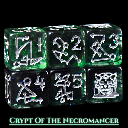 Crypt of the Necromancer Dice Set | Dark D&D Dice by Revenant Foundry