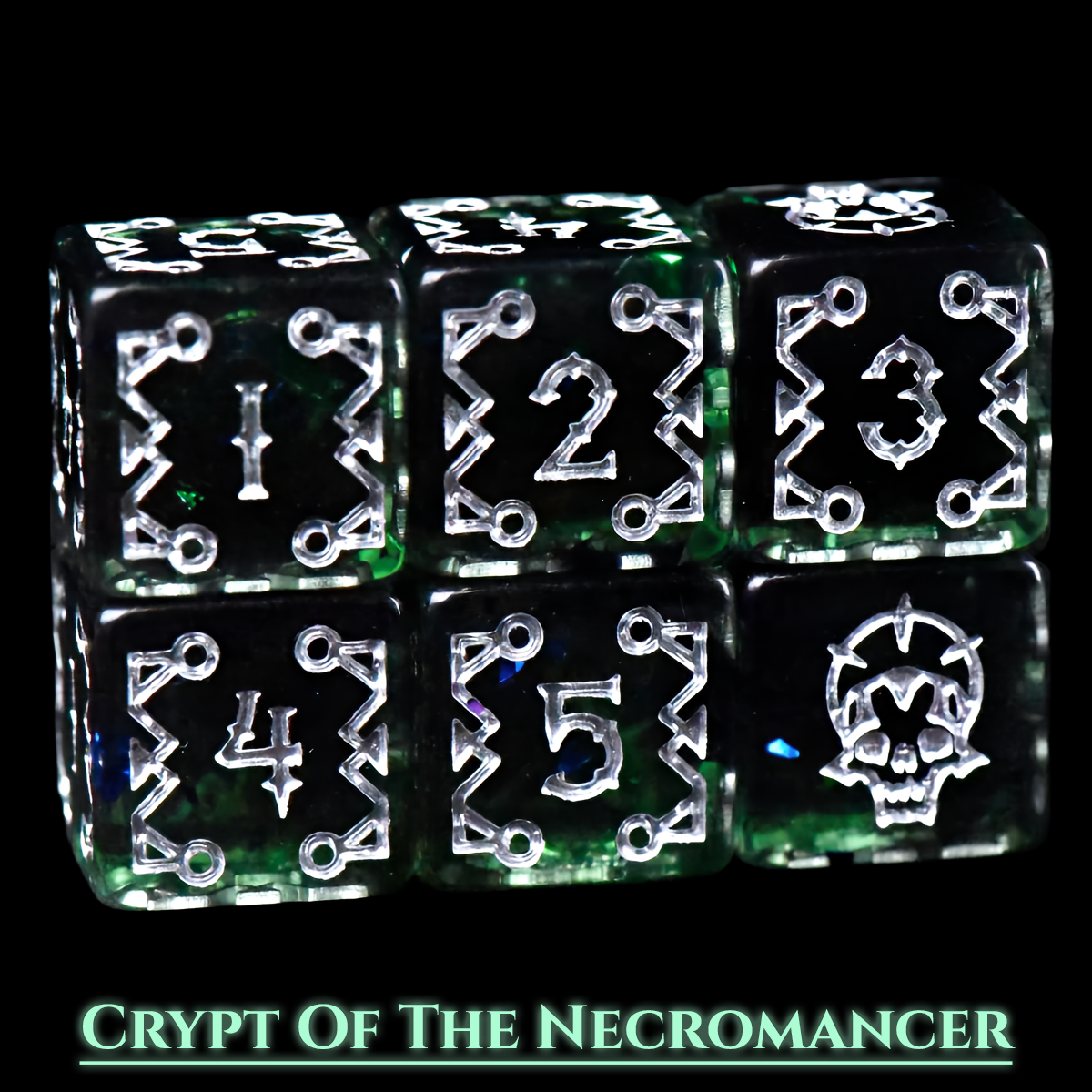 Crypt of the Necromancer Dice Set | Dark D&D Dice by Revenant Foundry