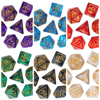 Giant Fighter Pearl Dice (7) with Gold Numbers JUMBO Dice Set (Available in Several Colors)