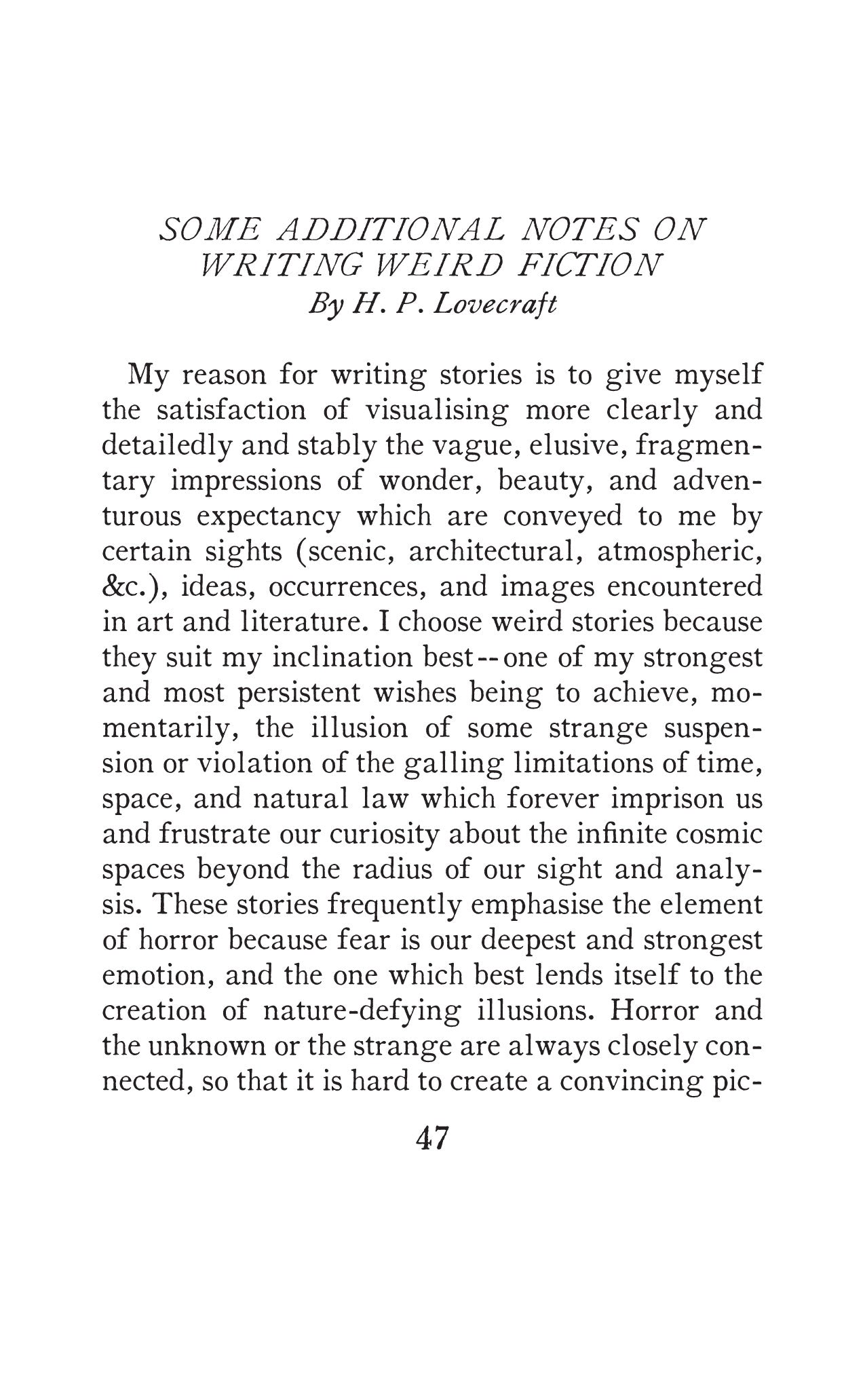 The Notes and Commonplace Book of H.P. Lovecraft