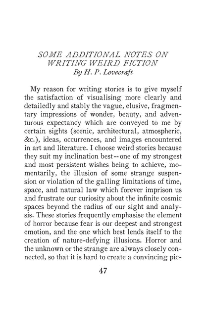 The Notes and Commonplace Book of H.P. Lovecraft