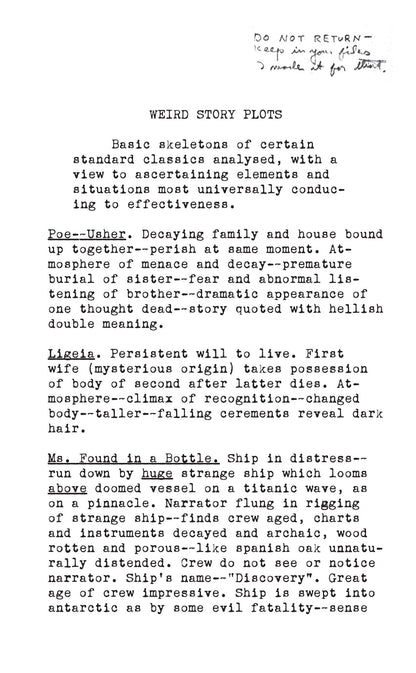 The Notes and Commonplace Book of H.P. Lovecraft
