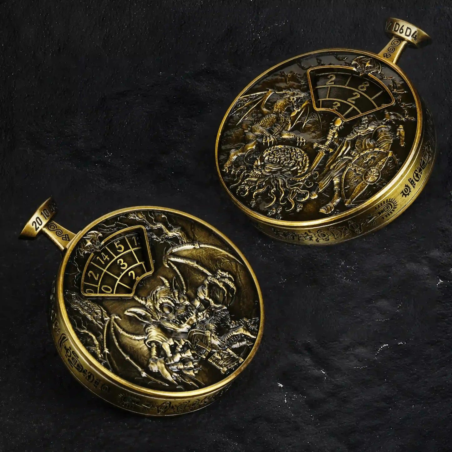 Unique Metal DND Spinning Dice Pocket Watch