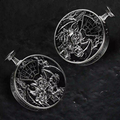 Unique Metal DND Spinning Dice Pocket Watch