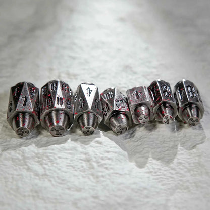 Cool dnd dice: unique metal bullet-shaped polyhedron RPG dice set