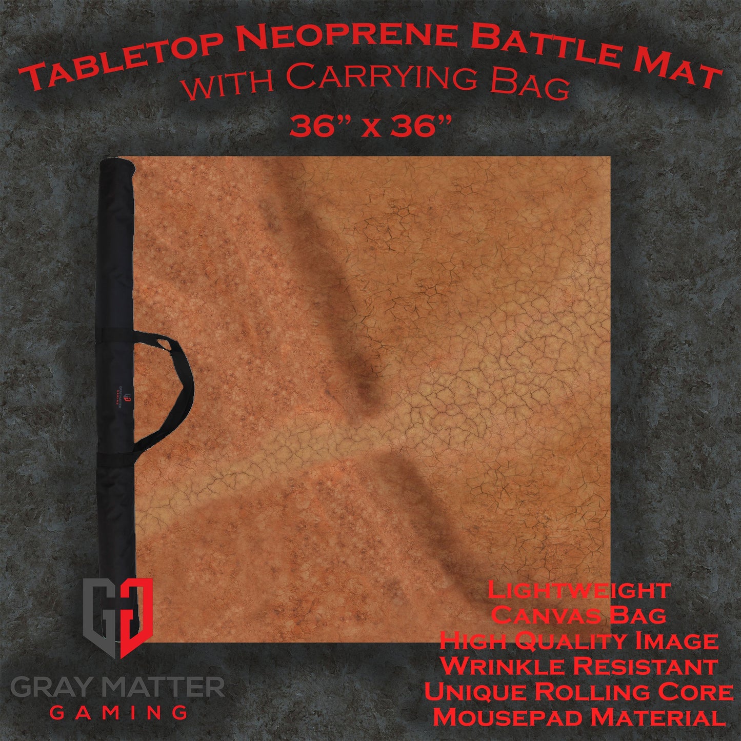 Cracked Earth Neoprene Battle Mat – Tabletop Wargaming & RPG Play Mat