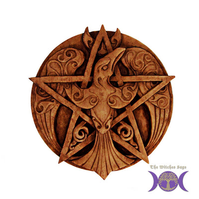 Crescent Raven Pentacle Plaque