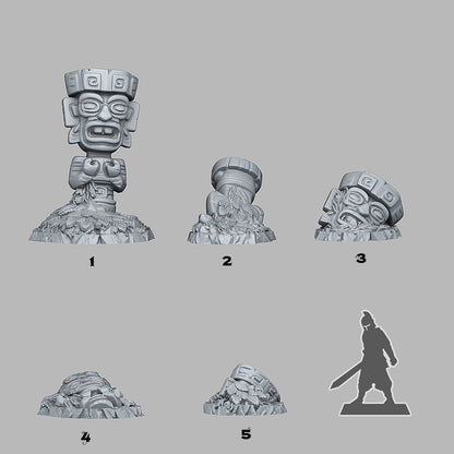 3D Printed Fantastic Plants and Rocks Cursed Jungle Totems 28mm - 32mm D&D Wargaming