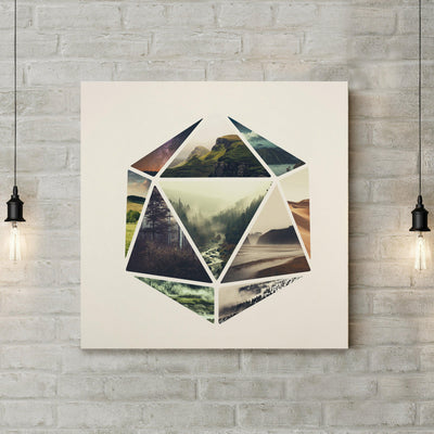 D20 Landscape D&D Dice Canvas