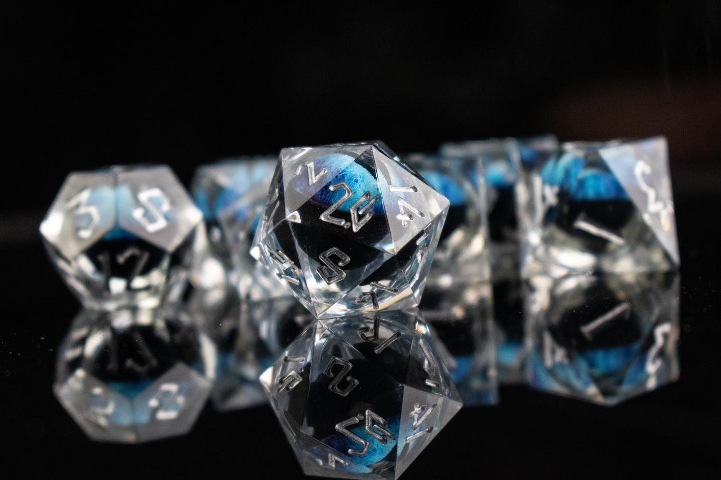 Legacy of Blue Eyes Liquid Core Dice Set – Silver Edition