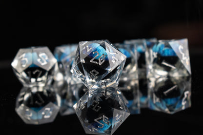 Legacy of Blue Eyes Liquid Core Dice Set – Silver Edition