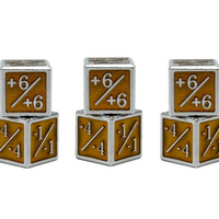 1/+1 & -1/-1 D6 Yellow Pack of 6 CCG Metal Dice
