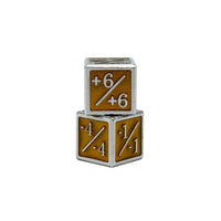 1/+1 & -1/-1 D6 Yellow Pack of 6 CCG Metal Dice