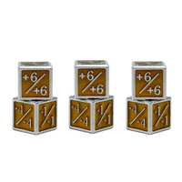 1/+1 & -1/-1 D6 Yellow Pack of 6 CCG Metal Dice