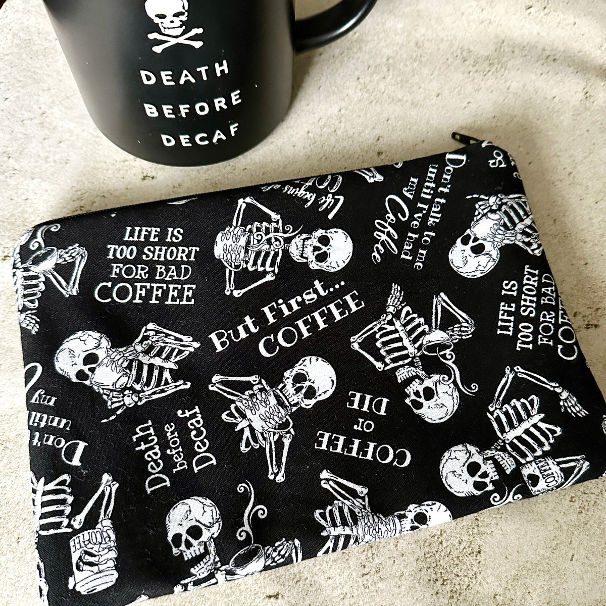 Coffee Lover Tarot Bag – Padded Zipper Pouch for Tarot & Oracle Decks