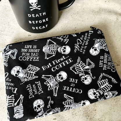Coffee Lover Tarot Bag – Padded Zipper Pouch for Tarot & Oracle Decks