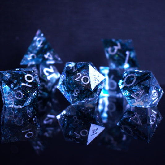 Dark Tide Sharp-Edged Resin RPG Dice Set