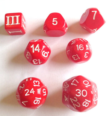 DCC Special 7 Dice Set - Red