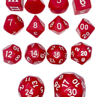 Opaque 14 Unusual DCC Dice Set - Red