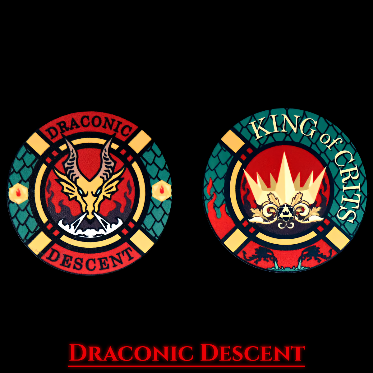 Draconic Descent Dice Set | Dragon D&D Dice by Revenant Foundry