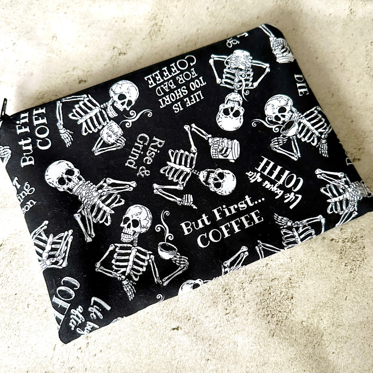 Coffee Lover Tarot Bag – Padded Zipper Pouch for Tarot & Oracle Decks