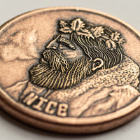 Naughty or Nice Decision Maker - Krampus and Santa Copper Coin