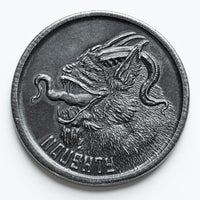 Naughty or Nice Decision Maker - Krampus Black Iron Coin