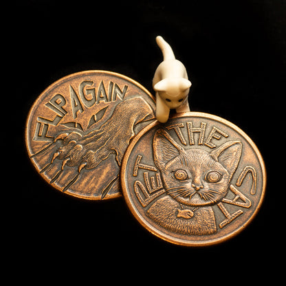 Pet the Cat / Flip Again Copper Decision Maker Coin