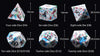 Natural color spotted gemstone DND dice set + black font