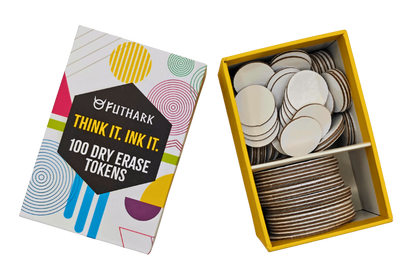 100 Dry Erase Tokens for DND – Reusable RPG Tokens in 2 Sizes
