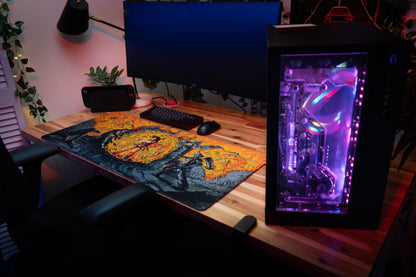 "Golden Aura" — Rust Deskmat