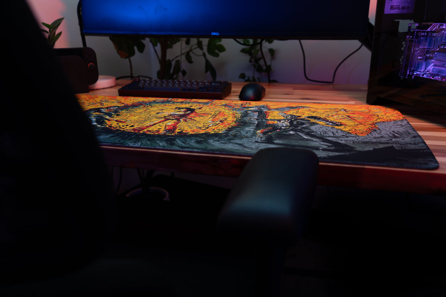 "Golden Aura" — Rust Deskmat