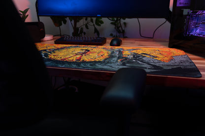 "Golden Aura" — Rust Deskmat