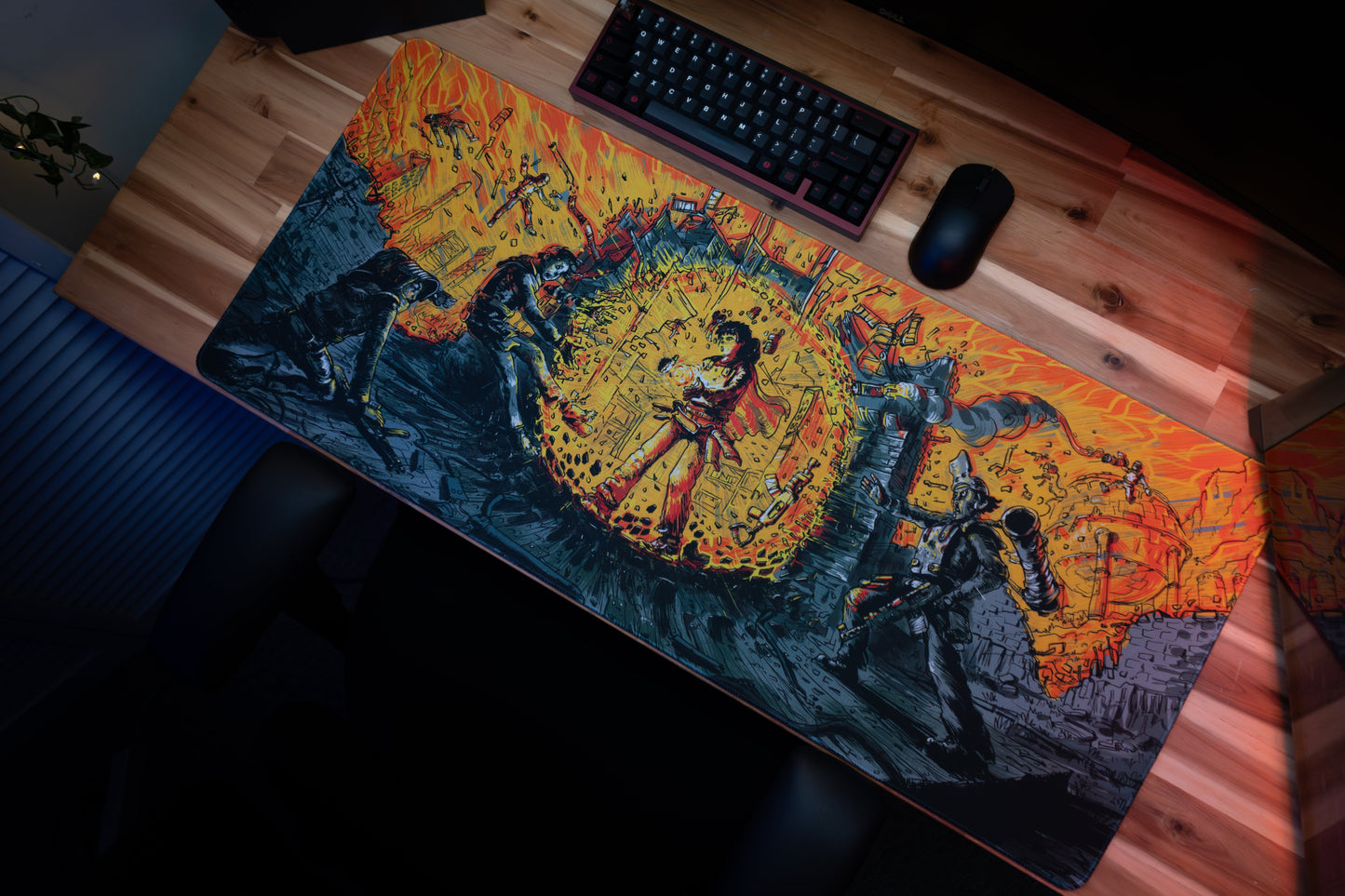 "Golden Aura" — Rust Deskmat