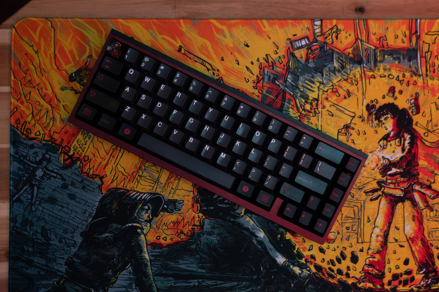 "Golden Aura" — Rust Deskmat