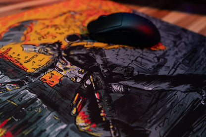 "Golden Aura" — Rust Deskmat