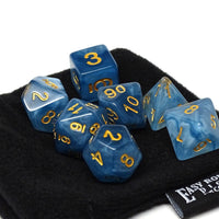 Blue Ivory Dice Collection - 7 Piece Set