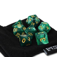 Emerald Marble Dice Collection - 7 Piece Set