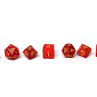 Crimson Marble Dice Collection - 7 Piece Set
