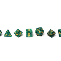 Emerald Marble Dice Collection - 7 Piece Set