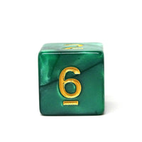 Emerald Marble Dice Collection - 7 Piece Set
