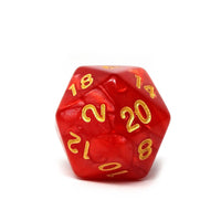 Crimson Marble Dice Collection - 7 Piece Set