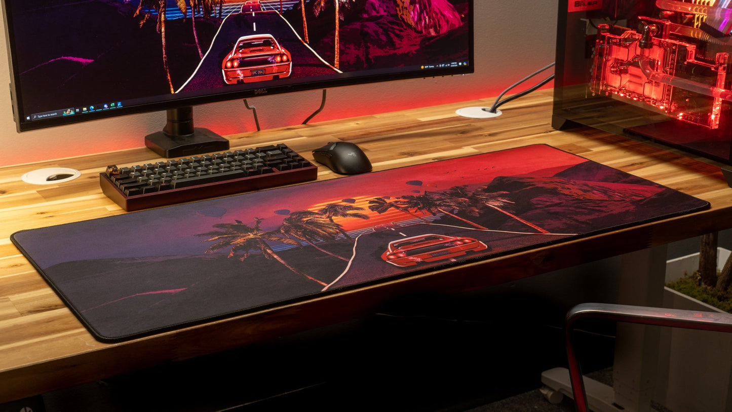 "Redwave" — Outrun Deskmat